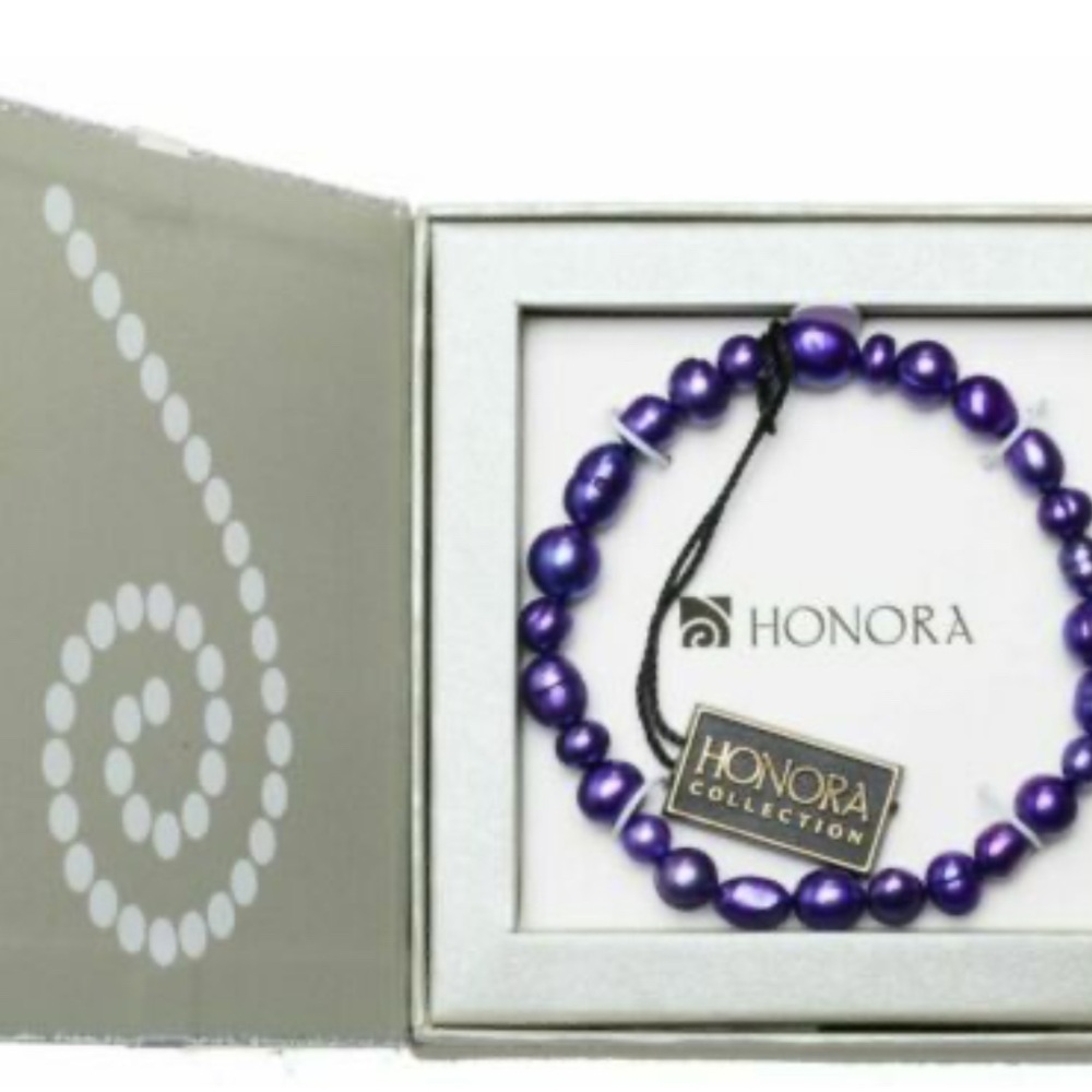 COPY - Honora Purple Pearl Bracelet - Picture 2 of 5